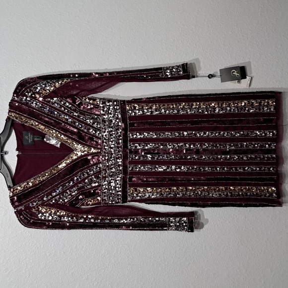 ADRIANNA PAPELL Stripe Bead Sheath Dress - Picture 5 of 9